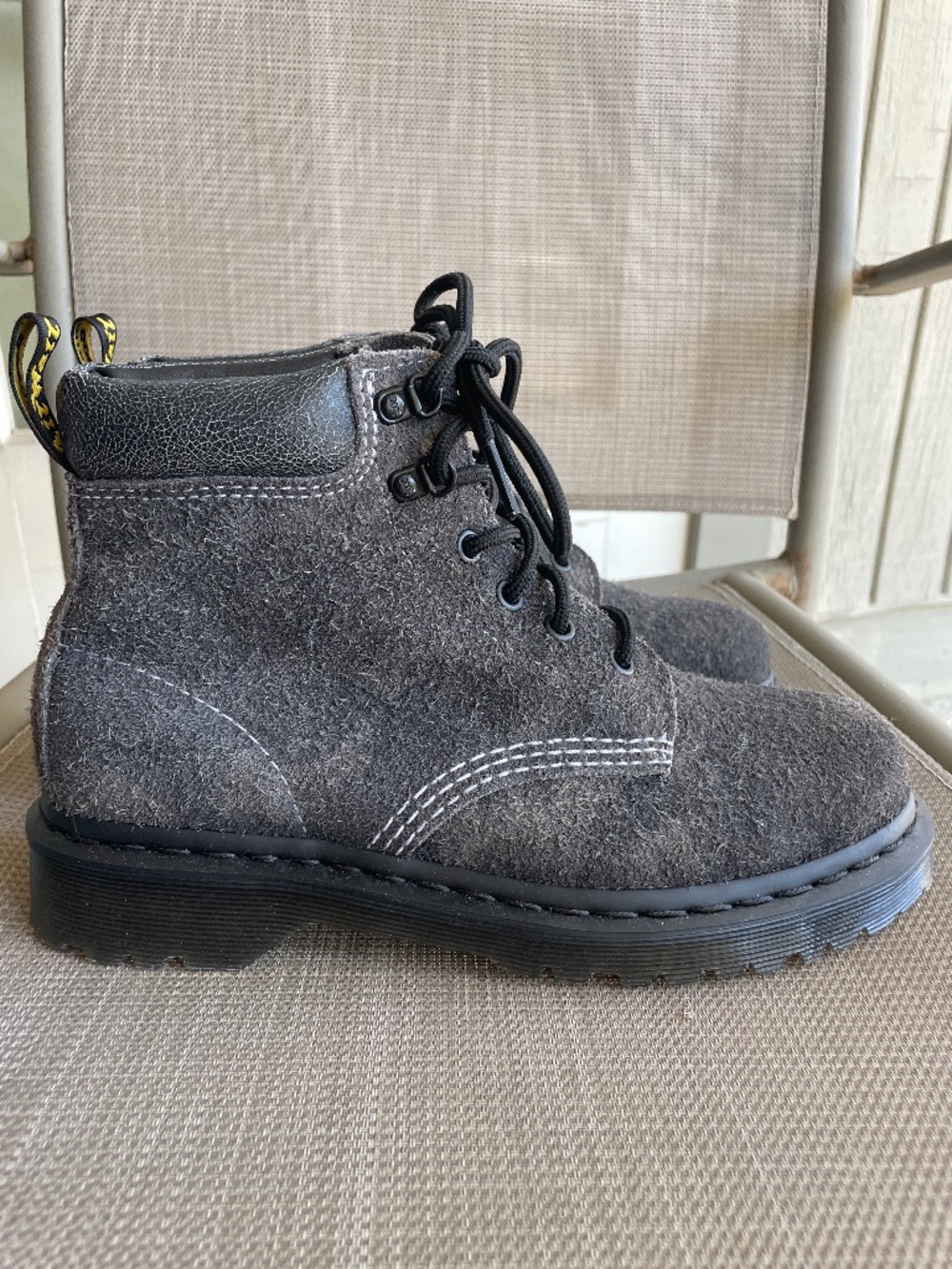 NEW Doc Martens Gray Fuzzy 939 Ankle Boots